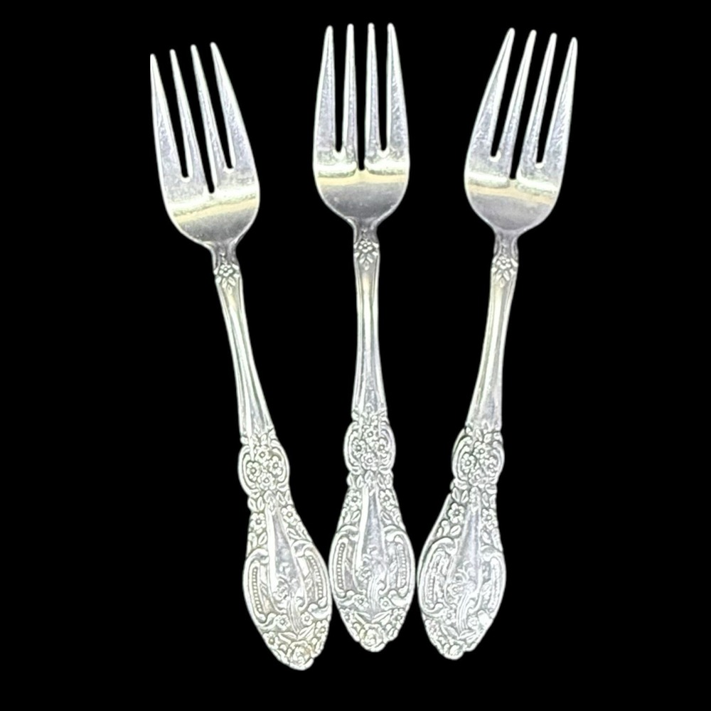 Springtime Salad‎ Forks Stainless Steel Japan Flowers & Swirls Set Of 3